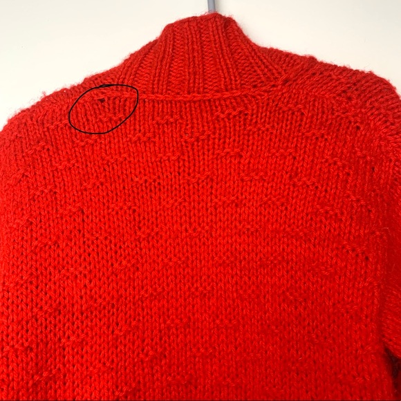 Vintage Hand Knit Red Ladybug Cardigan Sweater - Picture 14 of 16